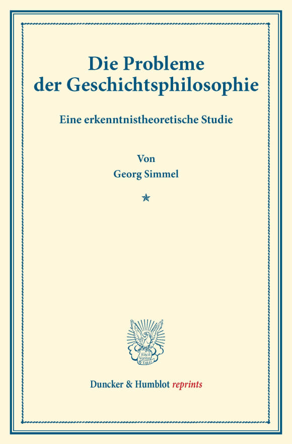 Cover Die Probleme der Geschichtsphilosophie