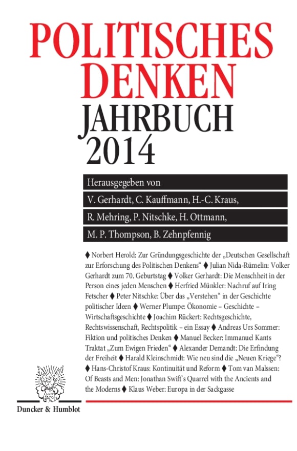 Cover Politisches Denken. Jahrbuch 2014