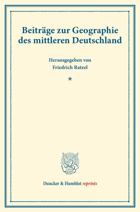 Cover Beiträge zur Geographie des mittleren Deutschland