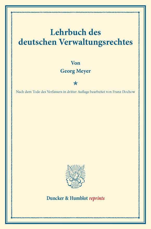 Cover Lehrbuch des deutschen Verwaltungsrechtes