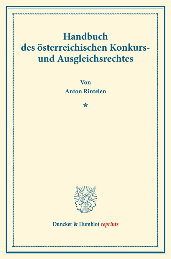 Cover Handbuch des österreichischen Konkurs- und Ausgleichsrechtes