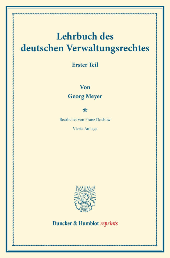 Cover Lehrbuch des deutschen Verwaltungsrechts