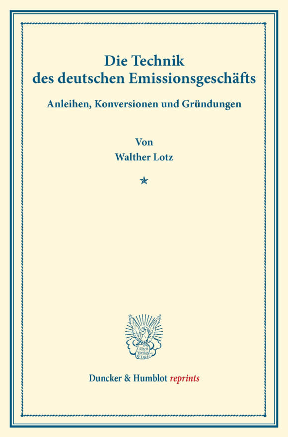 Cover Die Technik des deutschen Emissionsgeschäfts