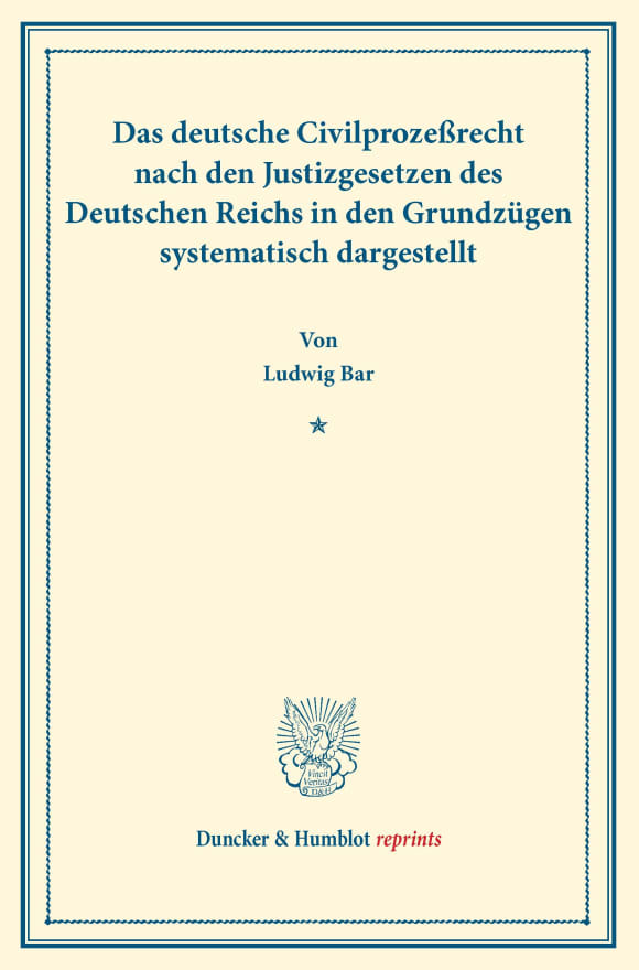 Cover Das deutsche Civilprozeßrecht