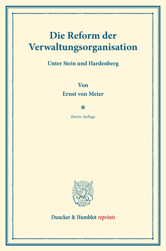 Cover Die Reform der Verwaltungsorganisation