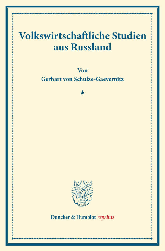 Cover Volkswirtschaftliche Studien aus Russland