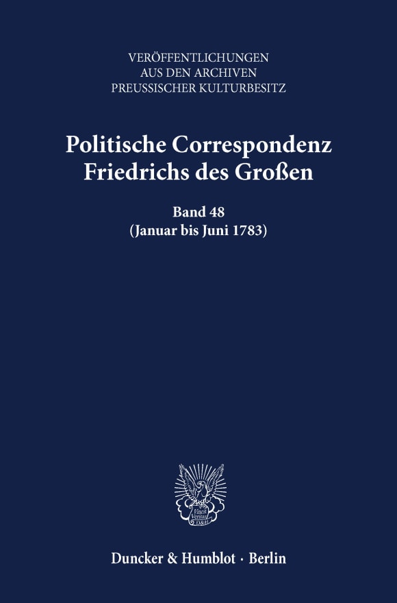 Cover Politische Correspondenz Friedrichs des Großen