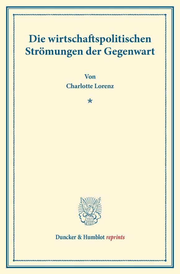 Cover Die wirtschaftspolitischen Strömungen der Gegenwart