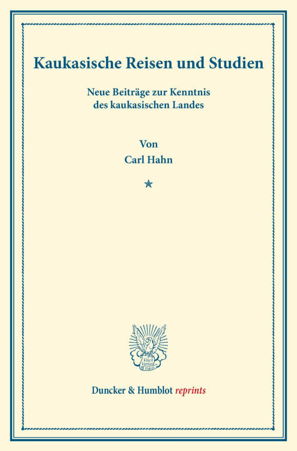 Cover Kaukasische Reisen und Studien