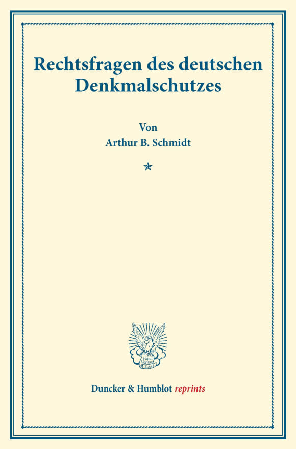 Cover Rechtsfragen des deutschen Denkmalschutzes