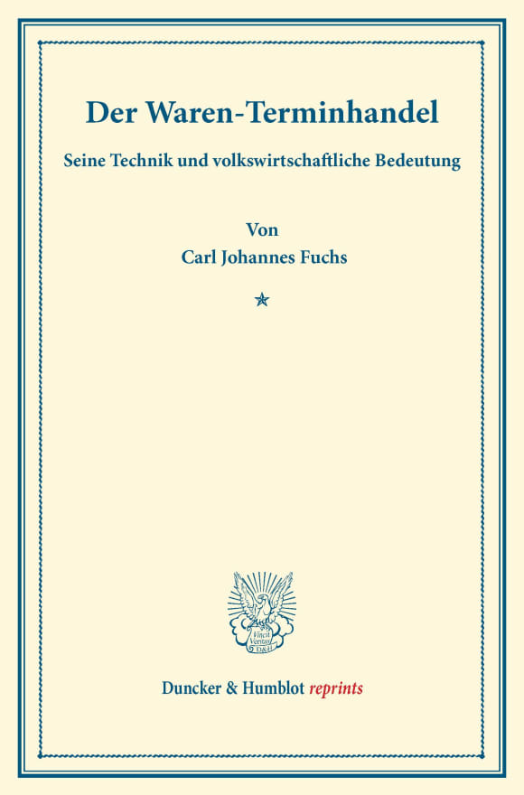 Cover Der Waren-Terminhandel,