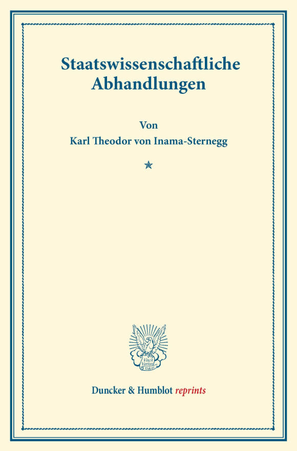 Cover Staatswissenschaftliche Abhandlungen