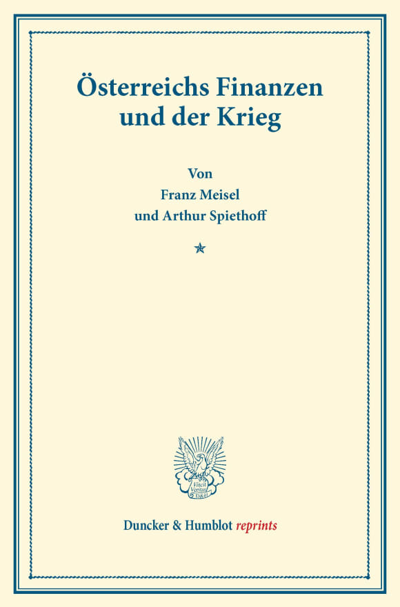 Cover Österreichs Finanzen und der Krieg