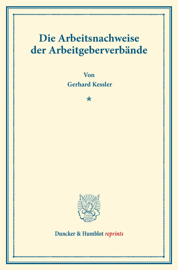 Cover Die Arbeitsnachweise der Arbeitgeberverbände