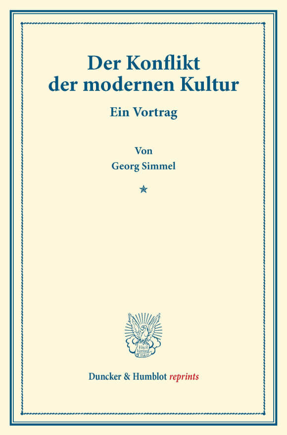 Cover Der Konflikt der modernen Kultur