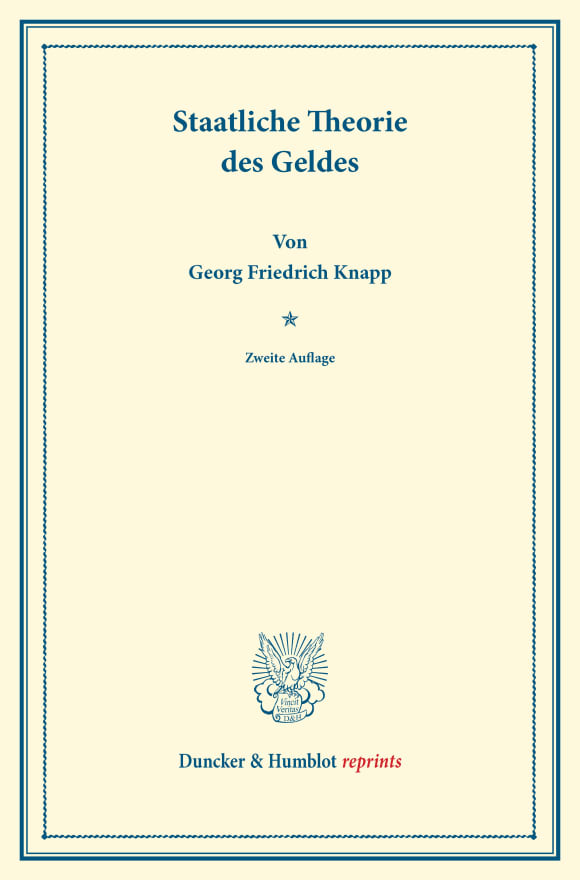 Cover Staatliche Theorie des Geldes