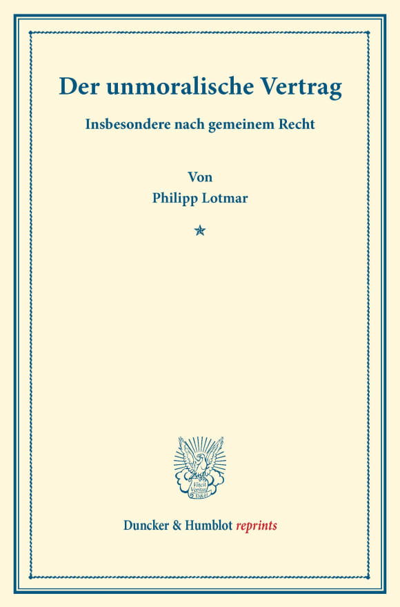 Cover Der unmoralische Vertrag