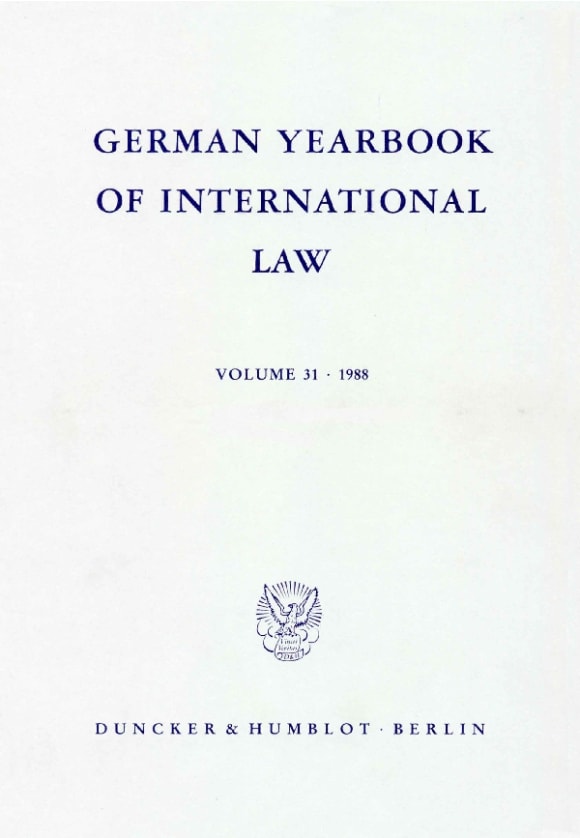 Cover German Yearbook of International Law / Jahrbuch für Internationales Recht