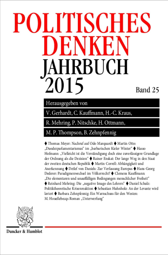 Cover Politisches Denken. Jahrbuch 2015