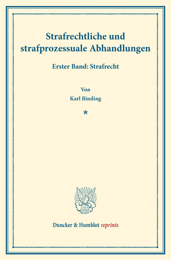 Cover Strafrechtliche und strafprozessuale Abhandlungen