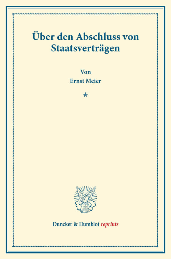 Cover Über den Abschluss von Staatsverträgen