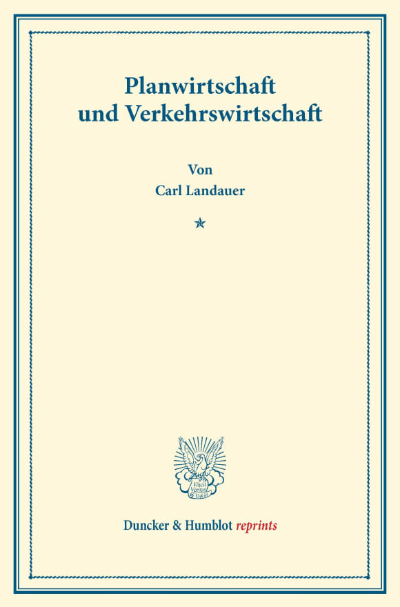 Cover Planwirtschaft und Verkehrswirtschaft