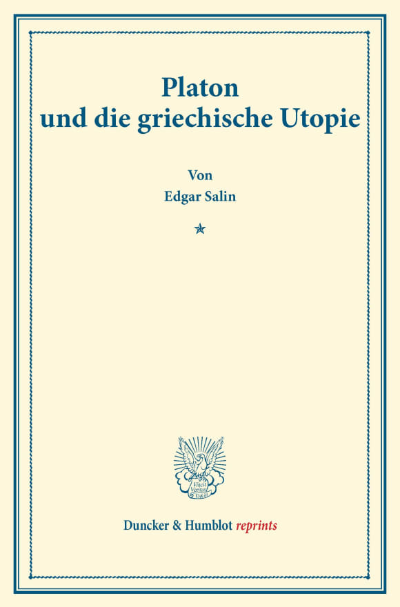 Cover Platon und die griechische Utopie