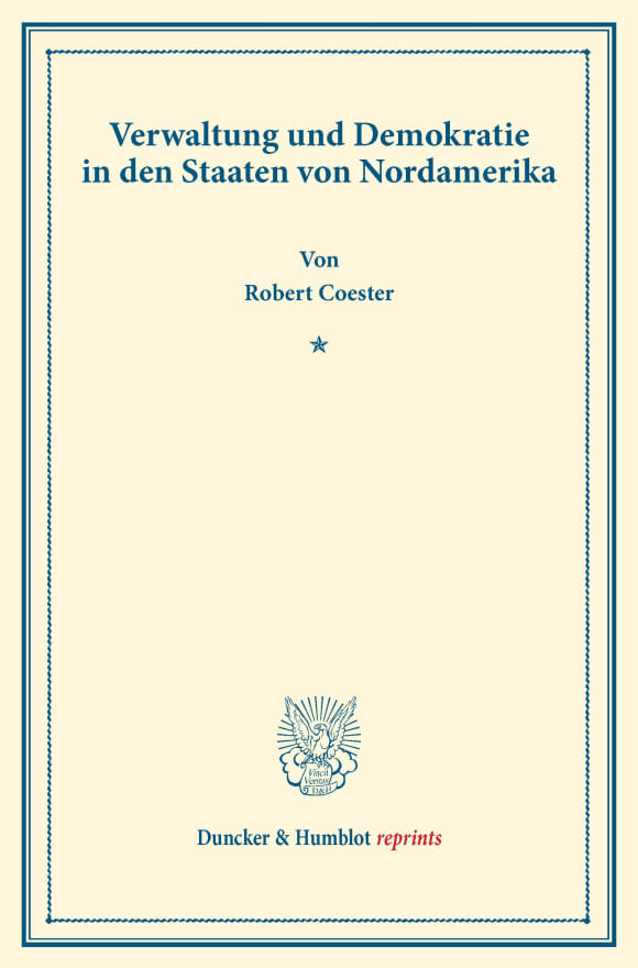 Cover Verwaltung und Demokratie in den Staaten von Nordamerika