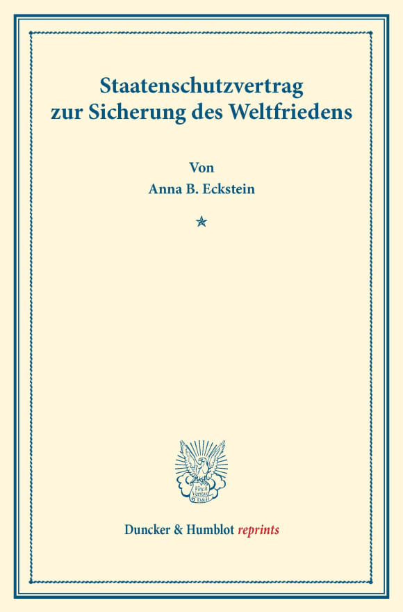 Cover Staatenschutzvertrag zur Sicherung des Weltfriedens