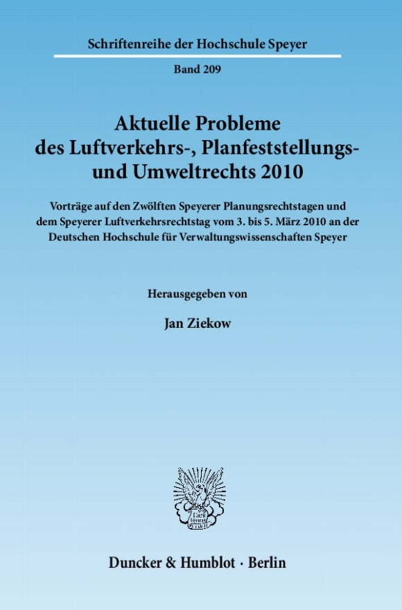 Cover Aktuelle Probleme des Luftverkehrs-, Planfeststellungs- und Umweltrechts 2010