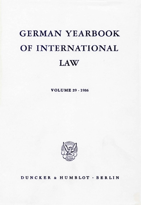 Cover German Yearbook of International Law / Jahrbuch für Internationales Recht