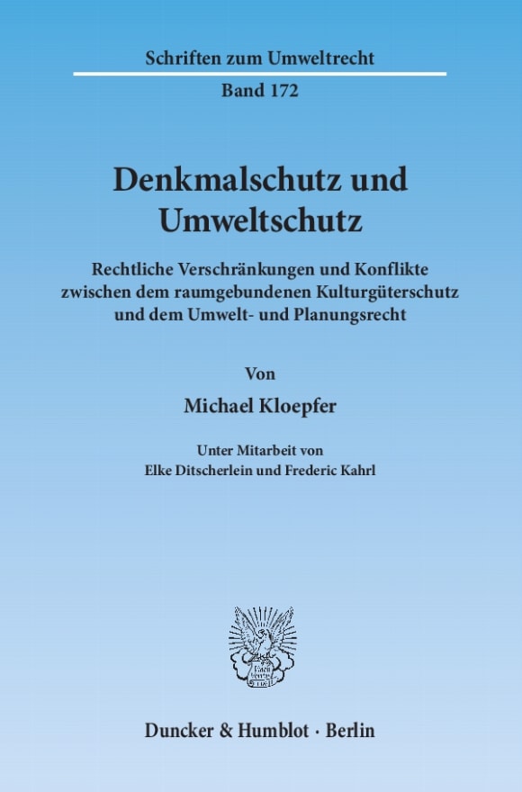 Cover Denkmalschutz und Umweltschutz