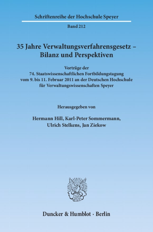 Cover 35 Jahre Verwaltungsverfahrensgesetz – Bilanz und Perspektiven