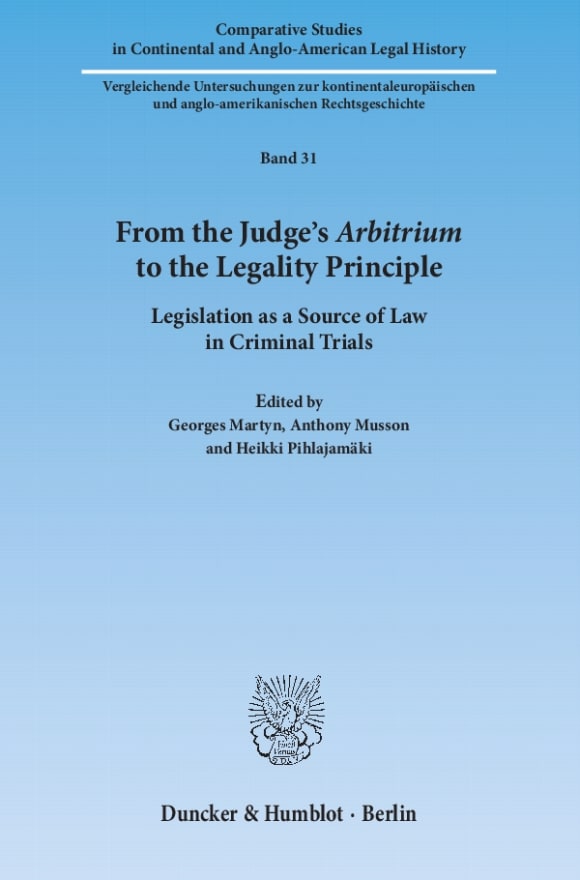 Cover From the Judge's ›Arbitrium‹ to the Legality Principle