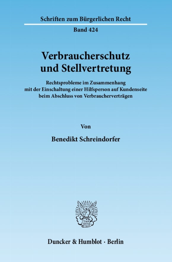 Cover Verbraucherschutz und Stellvertretung