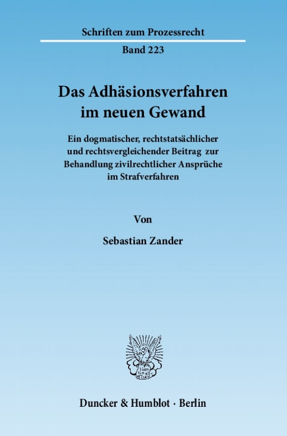 Cover Das Adhäsionsverfahren im neuen Gewand