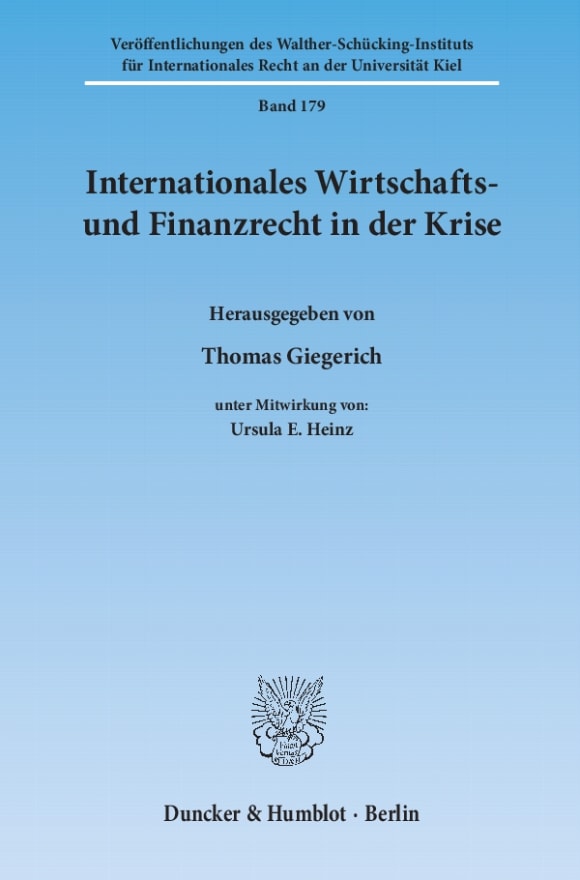 Cover Internationales Wirtschafts- und Finanzrecht in der Krise