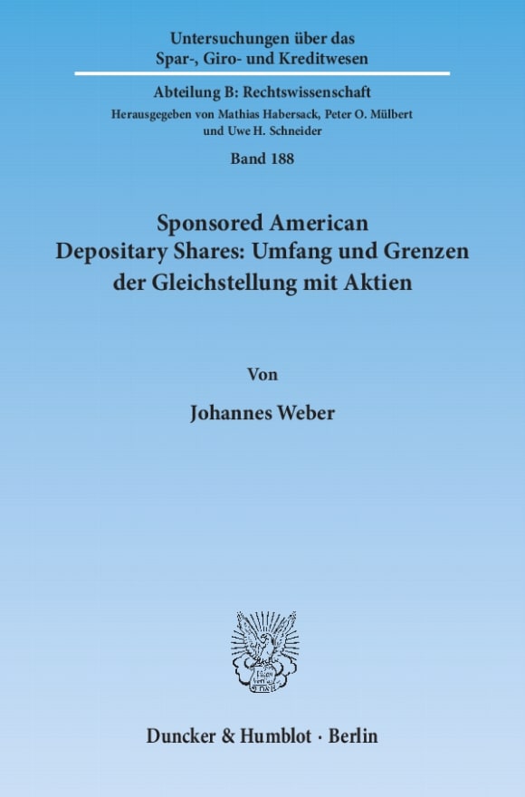 Cover Sponsored American Depositary Shares: Umfang und Grenzen der Gleichstellung mit Aktien<br/>