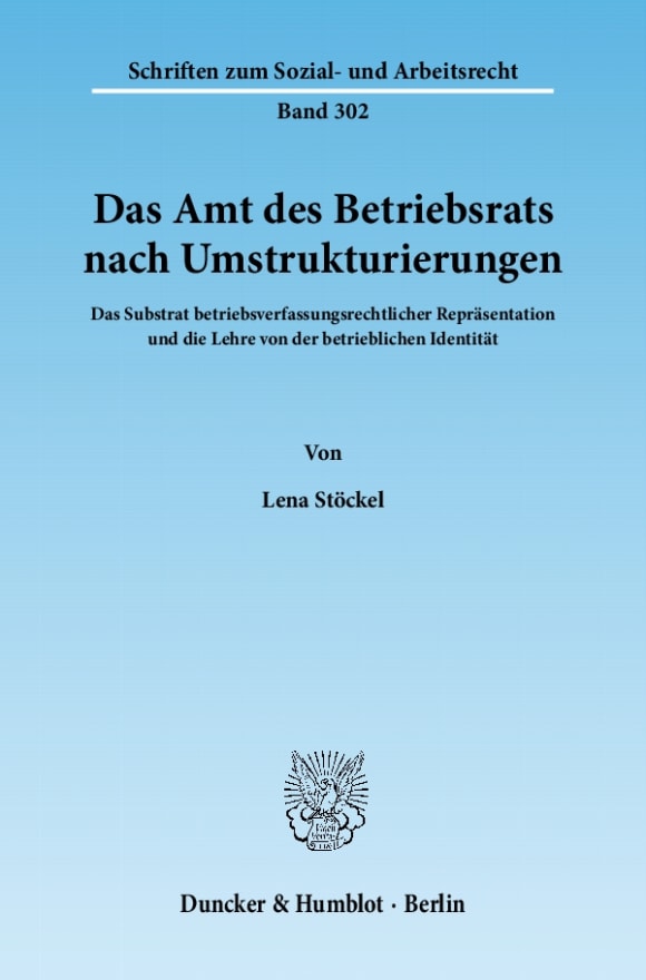 Cover Das Amt des Betriebsrats nach Umstrukturierungen