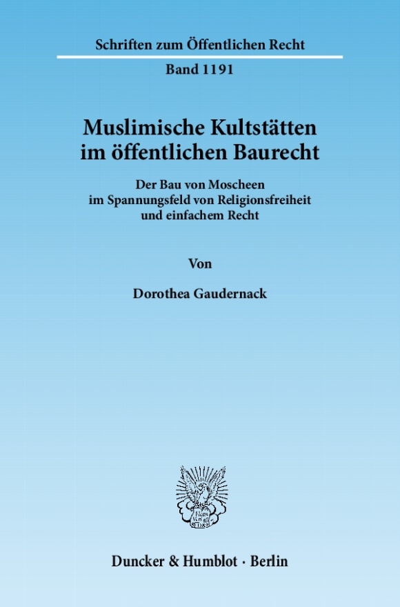 Cover Muslimische Kultstätten im öffentlichen Baurecht