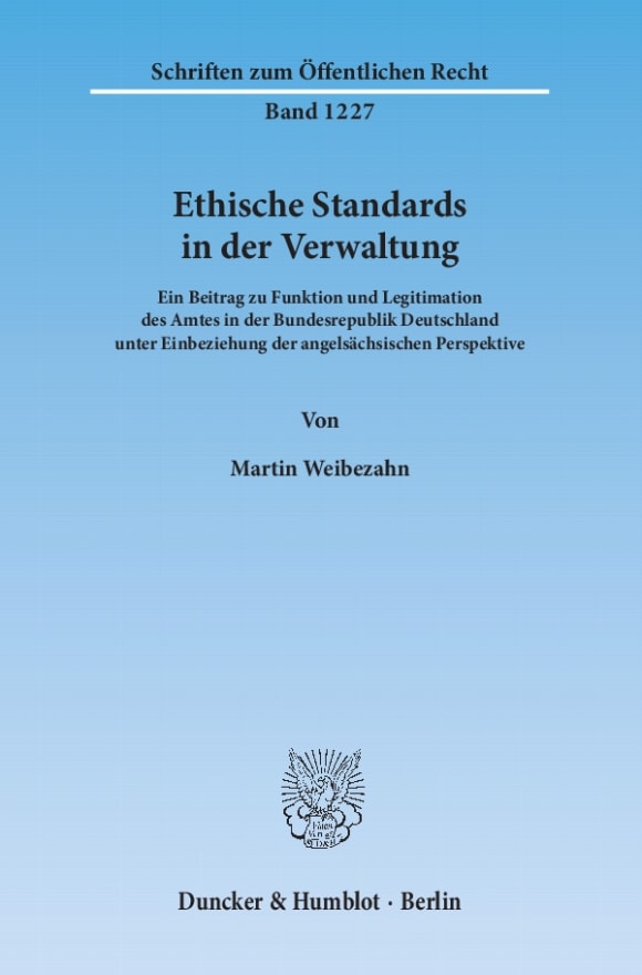 Cover Ethische Standards in der Verwaltung