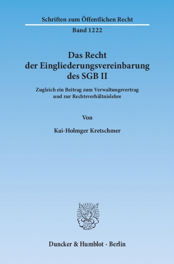 Cover Das Recht der Eingliederungsvereinbarung des SGB II