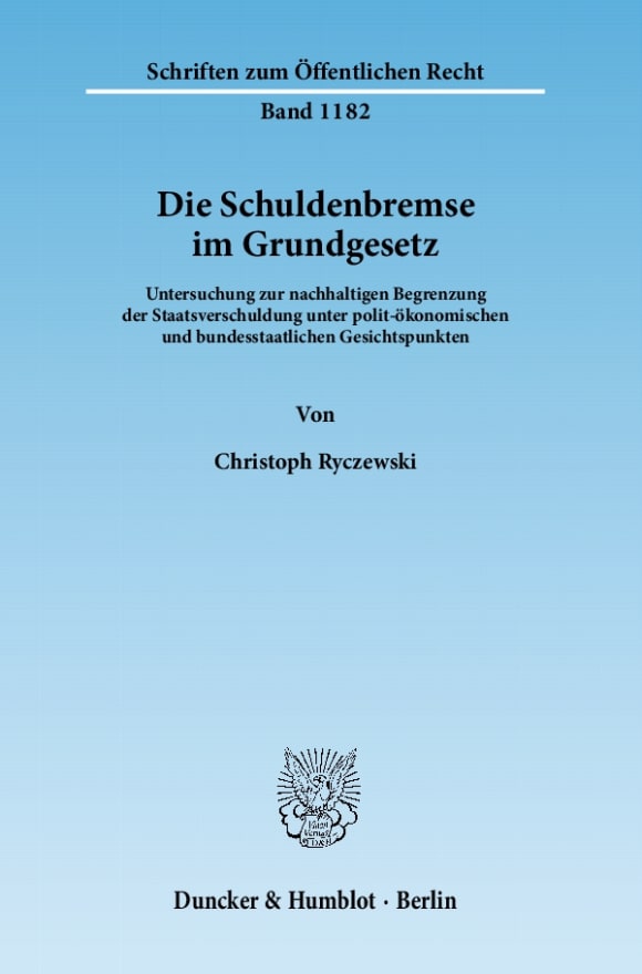 Cover Die Schuldenbremse im Grundgesetz