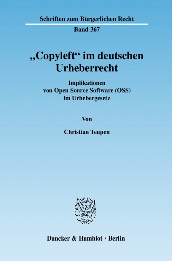 Cover »Copyleft« im deutschen Urheberrecht