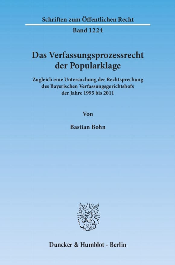 Cover Das Verfassungsprozessrecht der Popularklage