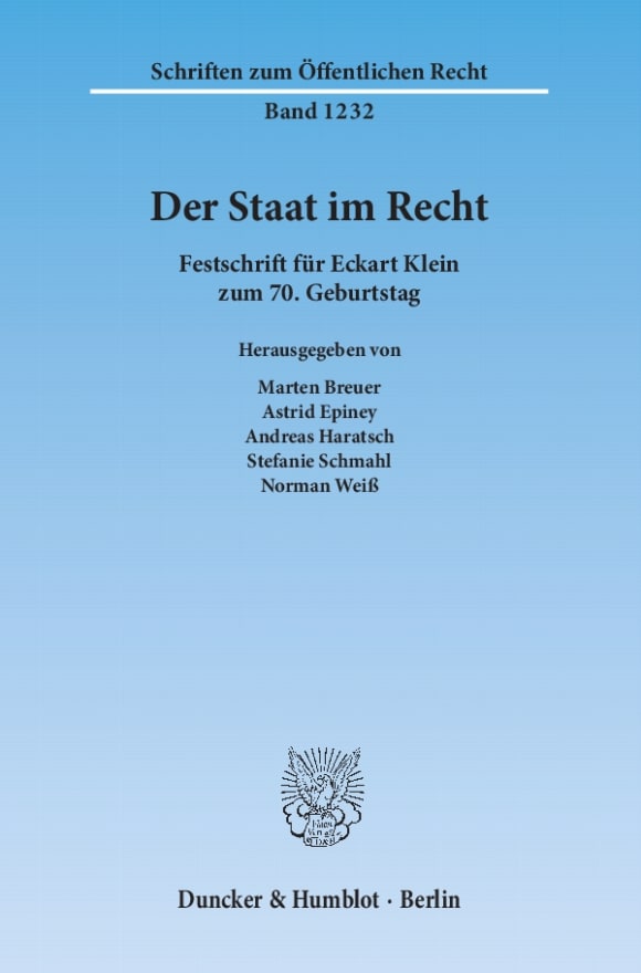 Cover Der Staat im Recht