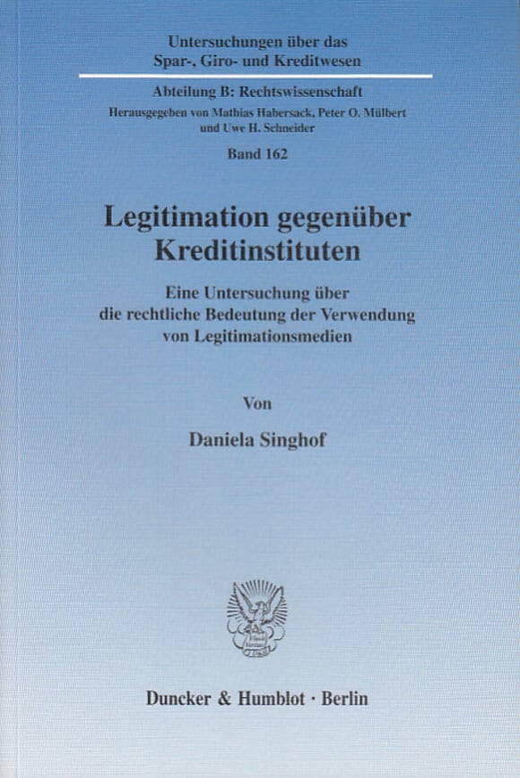 Cover Legitimation gegenüber Kreditinstituten