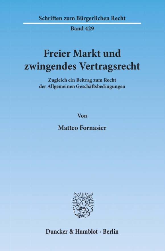 Cover Freier Markt und zwingendes Vertragsrecht