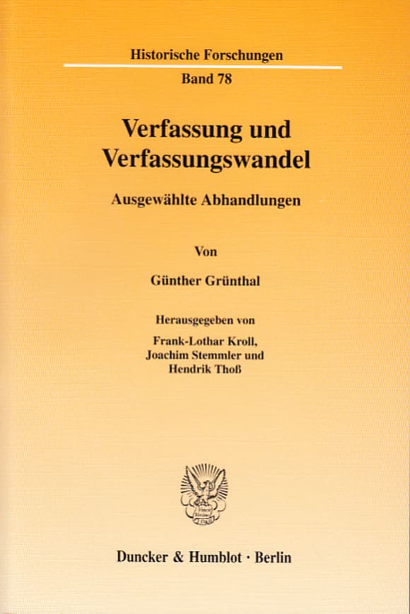 Cover Verfassung und Verfassungswandel