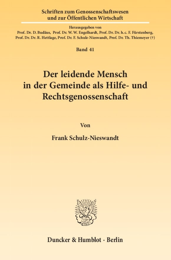 Cover Der leidende Mensch in der Gemeinde als Hilfe- und Rechtsgenossenschaft